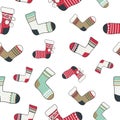 Seamless pattern with set of socks Royalty Free Stock Photo