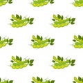 Seamless pattern of soybeans. Natural eco-friendly vegetarian nutrition. Flat style