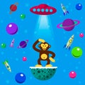 Seamless pattern space monkey