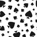 Seamless pattern with spades. Casino gambling, poker background. Alice in wonderland ornament