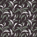 Seamless pattern with spathiphyllum flowers and leafes