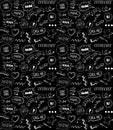 Seamless pattern with speech bubbles and comic style elements, hand drawn vector illustration Royalty Free Stock Photo