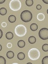 Seamless pattern with spheres. Ink and brush. Abstract. Hand drawn. Royalty Free Stock Photo