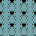 Seamless pattern with spider black heart widow Royalty Free Stock Photo
