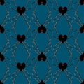 Seamless pattern with spider black heart widow Royalty Free Stock Photo