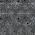 Seamless pattern with spider web. Halloween decoration with cobwebs. Spiderweb flat vector illustration. Horror, fear