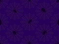 Seamless pattern with spiders on the web. Festive background with spiders for Halloween. Design for wrappers, banners and holiday Royalty Free Stock Photo