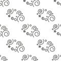 seamless pattern with spiral curls on white backround