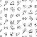 Seamless pattern with sport equipment