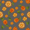 Seamless pattern with spring flowers Royalty Free Stock Photo