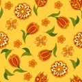 Seamless pattern with spring flowers Royalty Free Stock Photo