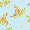 Seamless pattern with spring theme Royalty Free Stock Photo
