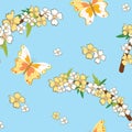 Seamless pattern with spring theme Royalty Free Stock Photo