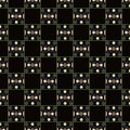 Seamless pattern, squares with unusual pattern on a black background