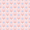 Seamless pattern with squirrel heads and leaves Royalty Free Stock Photo