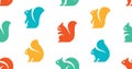 Seamless pattern with Squirrel Logo Royalty Free Stock Photo