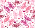 Seamless pattern for St. Valentine\'s Day with openwork butterflies and hearts Royalty Free Stock Photo