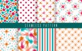 Seamless pattern star bright color set. Abstract print fabric collection. Royalty Free Stock Photo
