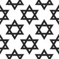 Seamless pattern with Star of David painted with rough brush. Grunge, watercolor, sketch. Royalty Free Stock Photo