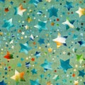 Seamless pattern of star motif in intricate colors and texture Royalty Free Stock Photo