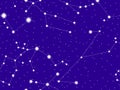 Seamless pattern starry sky with the constellations of Aquarius, Monoceros and Gemini. Cluster of stars and galaxies