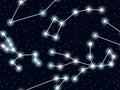 Seamless pattern starry sky with the constellations of Ursa Minor, Virgo, Telescopium and Taurus Royalty Free Stock Photo