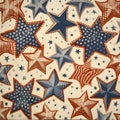 Seamless pattern with stars. American patriotic background. Vintage style Royalty Free Stock Photo