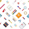 Seamless pattern stationery set Royalty Free Stock Photo