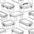 Seamless Pattern of Storage Boxes for Organization Royalty Free Stock Photo