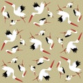 Seamless pattern of storks Royalty Free Stock Photo