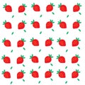 Seamless pattern, strawberries on a white background - Vector