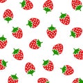 Seamless pattern with strawberry. Fashion design. Food print for tablecloth, curtain or dishcloth. Fruits sketch background