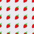 Seamless pattern Strawberry market. Design farm natural vitamin Royalty Free Stock Photo