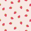 Seamless pattern with strawberry. Summer berry vector background