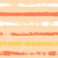 Seamless pattern with stripe. Forms printed in ink. Orang, yellow, white color. Hand drawn.