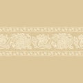 Seamless pattern stripe lace flowers, border with decorative floral elements Royalty Free Stock Photo