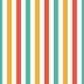Seamless pattern stripe red, green, orange and yellow colors. Vertical pattern stripe abstract background vector illustration Royalty Free Stock Photo