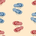 Seamless pattern of striped beach slippers