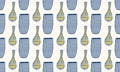 Seamless pattern with striped vases