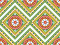 Seamless pattern in style carretto siciliano. Sicilian repeating texture print, background. Vector illustration Royalty Free Stock Photo