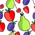 Fruit style childish drawing seamless pattern Royalty Free Stock Photo