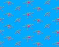 Seamless pattern in the style of psychedelic doodle eyes look in different directions