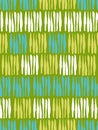 Seamless pattern in the style of the sketch. White, yellow, blue stripes on a green background. Hand drawing ink. Modern minimalis Royalty Free Stock Photo