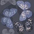 Seamless Pattern with Stylish Butterfly