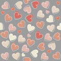 Seamless pattern with stylish hearts