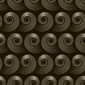 Seamless pattern with stylish spiral curls. Vector monochrome te