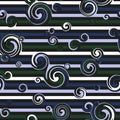 Seamless pattern with stylish spiral curls. Vector texture