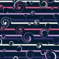Seamless pattern with stylish spiral curls.