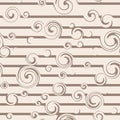 Seamless pattern with stylish spiral curls. Vector texture