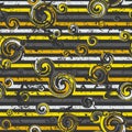Seamless pattern with stylish spiral curls.